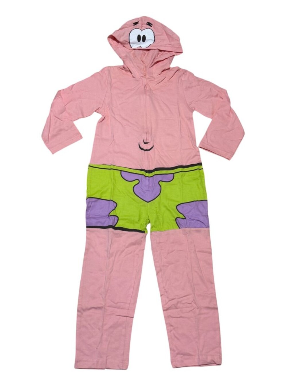 Nickelodeon Patrick Star Hooded Kids 5/6 Costume Pajama Cosplay Zipper Pink Gree